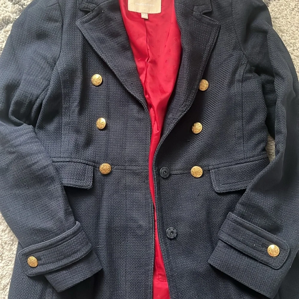 Banana Republic Size S Navy Overcoat - Picture 3 of 7